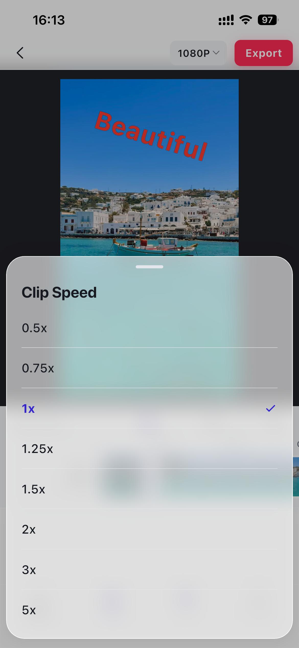 FlexCut clip playback speed controls