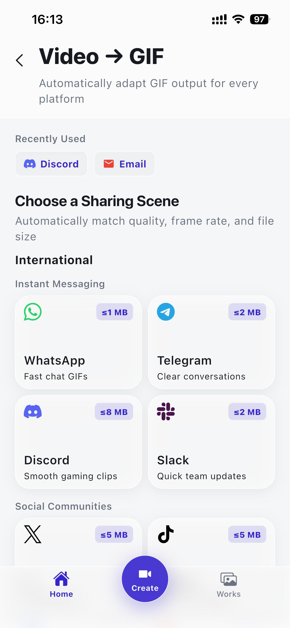 FlexCut video to GIF sharing presets