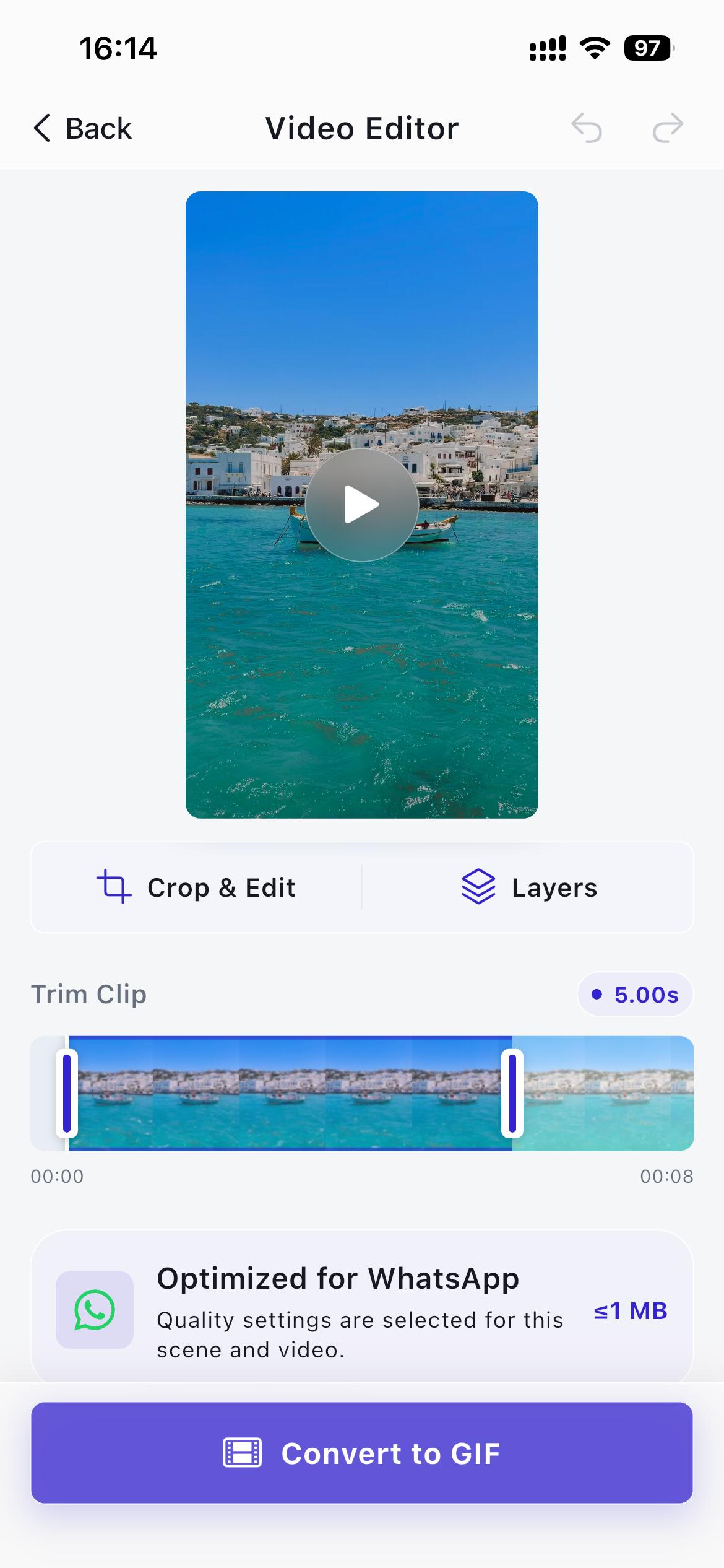 FlexCut video to GIF trim editor